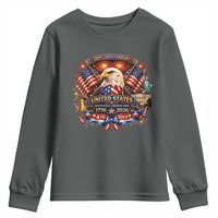 250 Years Of Freedom America Youth Sweatshirt USA Independence 250th Anniversary 1776 2026 Patriotic Eagle Flag