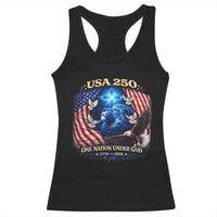 US 250th Anniversary Racerback Tank Top 250 Years One Nation Under God Christian Patriotic Cross USA Flag