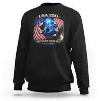 US 250th Anniversary Sweatshirt 250 Years One Nation Under God Christian Patriotic Cross USA Flag