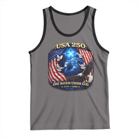 US 250th Anniversary Tank Top 250 Years One Nation Under God Christian Patriotic Cross USA Flag