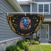 US 250th Anniversary Patriotic Fan Flag 250 Years One Nation Under God Christian Cross USA Flag
