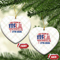 USA 250 Years Of Freedom Ceramic Ornament USA Independence 250th Anniversary 1776 2026 Patriotic Flag