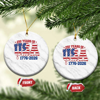 USA 250 Years Of Freedom Ceramic Ornament USA Independence 250th Anniversary 1776 2026 Patriotic Flag