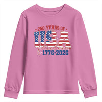USA 250 Years Of Freedom Youth Sweatshirt USA Independence 250th Anniversary 1776 2026 Patriotic Flag