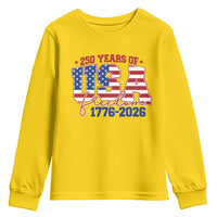 USA 250 Years Of Freedom Youth Sweatshirt USA Independence 250th Anniversary 1776 2026 Patriotic Flag