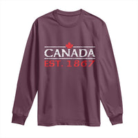 Canadian Maple Leaf Long Sleeve Shirt Canada Flag Vintage Retro Sport - Wonder Print Shop