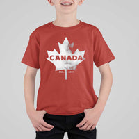 Canada Flag T Shirt For Kid Canadian Maple Leaf Vintage Retro Sport - Wonder Print Shop