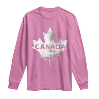 Canada Flag Long Sleeve Shirt Canadian Maple Leaf Vintage Retro Sport - Wonder Print Shop