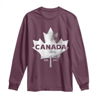 Canada Flag Long Sleeve Shirt Canadian Maple Leaf Vintage Retro Sport - Wonder Print Shop