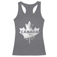 Canada Flag Racerback Tank Top Canadian Maple Leaf Vintage Retro Sport - Wonder Print Shop