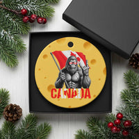 Bigfoot Canada Flag Ceramic Ornament Canadian Maple Leaf Patriotic Sasquatch