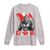 Bigfoot Canada Flag Long Sleeve Shirt Canadian Maple Leaf Patriotic Sasquatch