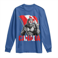 Bigfoot Canada Flag Long Sleeve Shirt Canadian Maple Leaf Patriotic Sasquatch