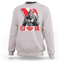 Bigfoot Canada Flag Sweatshirt Canadian Maple Leaf Patriotic Sasquatch