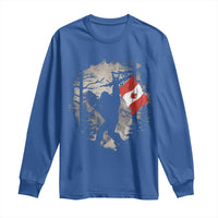 Bigfoot Canada Flag Long Sleeve Shirt Retro Sasquatch Forest Rock On