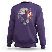 Bigfoot Canada Flag Sweatshirt Retro Sasquatch Forest Rock On