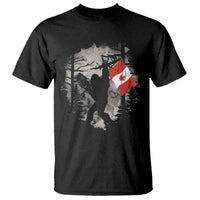 Bigfoot Canada Flag T Shirt Retro Sasquatch Forest Rock On