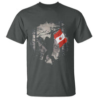 Bigfoot Canada Flag T Shirt Retro Sasquatch Forest Rock On