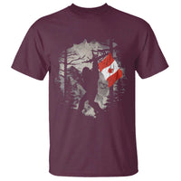 Bigfoot Canada Flag T Shirt Retro Sasquatch Forest Rock On