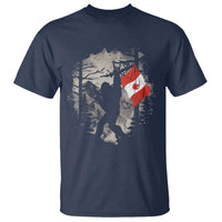 Bigfoot Canada Flag T Shirt Retro Sasquatch Forest Rock On