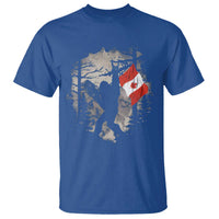 Bigfoot Canada Flag T Shirt Retro Sasquatch Forest Rock On