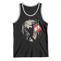 Bigfoot Canada Flag Tank Top Retro Sasquatch Forest Rock On