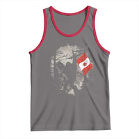 Bigfoot Canada Flag Tank Top Retro Sasquatch Forest Rock On