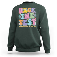 Teacher Test Day Sweatshirt Rock The Test Dont Stress Just Do Your Best Cute Groovy