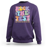 Teacher Test Day Sweatshirt Rock The Test Dont Stress Just Do Your Best Cute Groovy