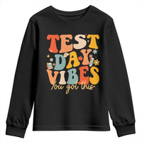 Test Day Vibes Youth Sweatshirt Teacher Groovy Testing Day Exam