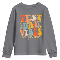 Test Day Vibes Youth Sweatshirt Teacher Groovy Testing Day Exam