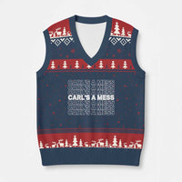 Carl's A Mess V-Neck Knit Sweater Vest Reality TV Funny Meme