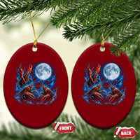 Three Crawfish Moon Ceramic Ornament Lobster Howling To The Moon Vintage Moon Animals