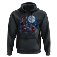 Three Crawfish Moon Hoodie Lobster Howling To The Moon Vintage Moon Animals