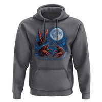 Three Crawfish Moon Hoodie Lobster Howling To The Moon Vintage Moon Animals