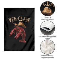 Funny Cowboy Crawfish Garden Flag Yee Claw Funny Crawfish Cajun Seafood Festival