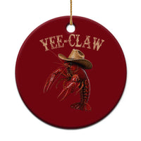 Funny Cowboy Crawfish Ceramic Ornament Yee Claw Funny Crawfish Cajun Seafood Festival