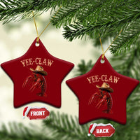 Funny Cowboy Crawfish Ceramic Ornament Yee Claw Funny Crawfish Cajun Seafood Festival