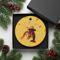 Funny Cowboy Crawfish Ceramic Ornament Yee Claw Funny Crawfish Cajun Seafood Festival