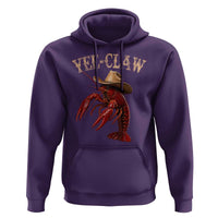 Funny Cowboy Crawfish Hoodie Yee Claw Funny Crawfish Cajun Seafood Festival