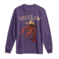 Funny Cowboy Crawfish Long Sleeve Shirt Yee Claw Funny Crawfish Cajun Seafood Festival