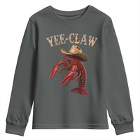 Funny Cowboy Crawfish Youth Sweatshirt Yee Claw Funny Crawfish Cajun Seafood Festival