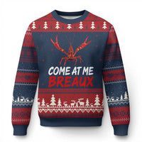Funny Crawfish Ugly Christmas Sweater Come At Me Breaux Cajun Seafood Festival