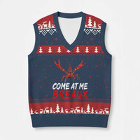 Funny Crawfish V-Neck Knit Sweater Vest Come At Me Breaux Cajun Seafood Festival