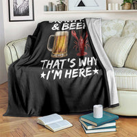 Crawfish Beer Lovers Throw Blanket Funny Crawfish Cajun Seafood Festival Daddy Crawfish