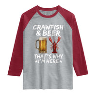 Crawfish Beer Lovers Raglan Shirt Funny Crawfish Cajun Seafood Festival Daddy Crawfish