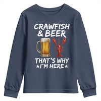 Crawfish Beer Lovers Youth Sweatshirt Funny Crawfish Cajun Seafood Festival Daddy Crawfish
