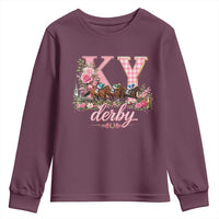 Horse Racing KY Derby Day Vibes Youth Sweatshirt This is My Derby Day Dress