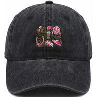 Horse Racing Derby Day Washed Cotton Baseball Cap Doodles Funny Silks Jockey