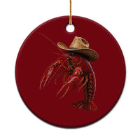 Cowboy Crawfish Ceramic Ornament Yeeclaw Western Country Seafood Lobster Cajun Lovers